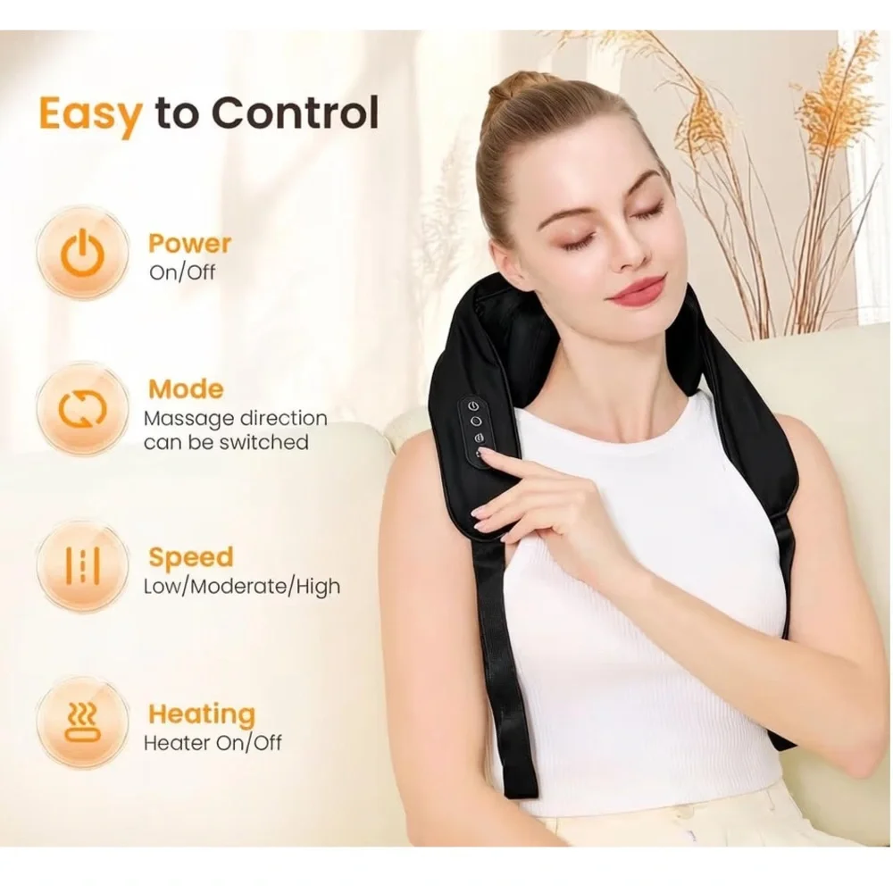 4D Wireless Neck and Shoulder Massager - Black - Picture 3 of 4